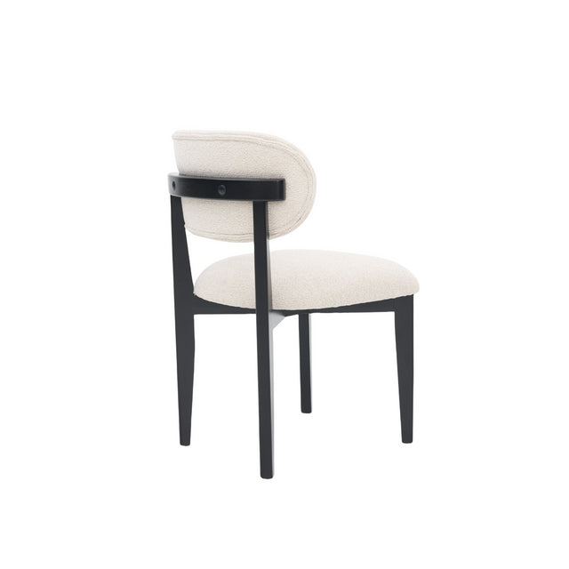 CHAIR SILLA ZB-5684 BLACK LEGS CREAM DY2117-1