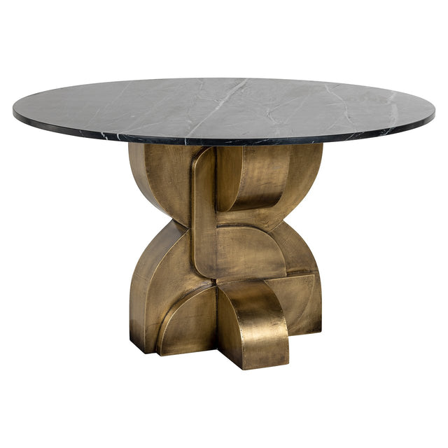 Eettafel Maddox 130Ø (Black/gold) van Richmond Interiors – Luxe comfort op maat van PureWonen. Vraag naar de beste prijs.