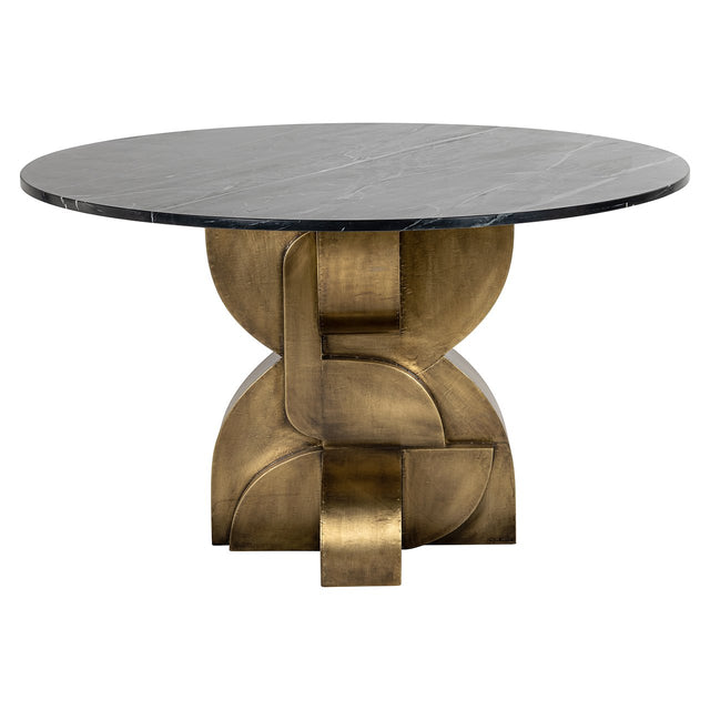 Eettafel Maddox 130Ø (Black/gold) van Richmond Interiors – Luxe comfort op maat van PureWonen. Vraag naar de beste prijs.
