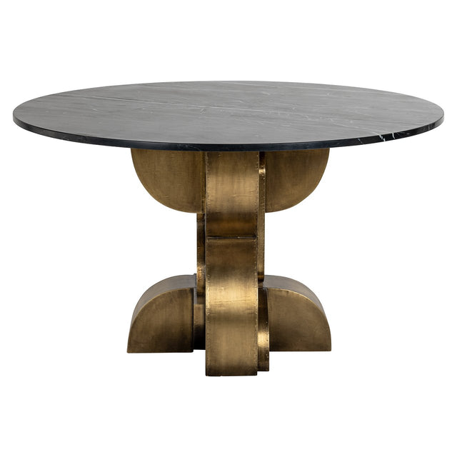 Eettafel Maddox 130Ø (Black/gold) van Richmond Interiors – Luxe comfort op maat van PureWonen. Vraag naar de beste prijs.