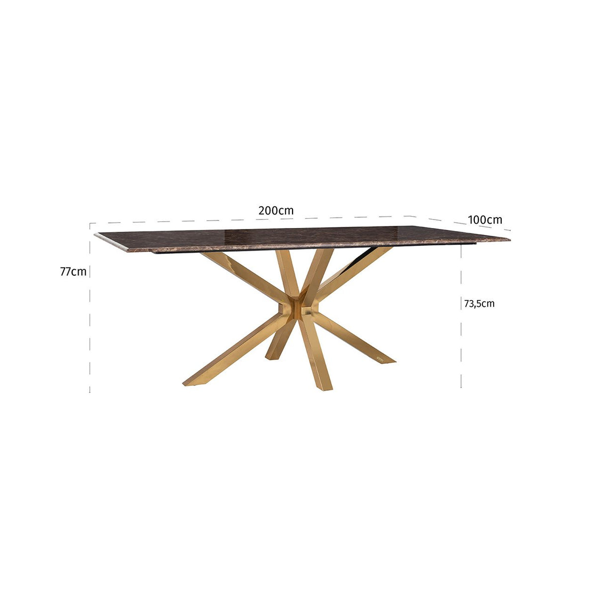 Eettafel Conrad (Gold) van Richmond Interiors – Luxe comfort op maat van PureWonen. Vraag naar de beste prijs.