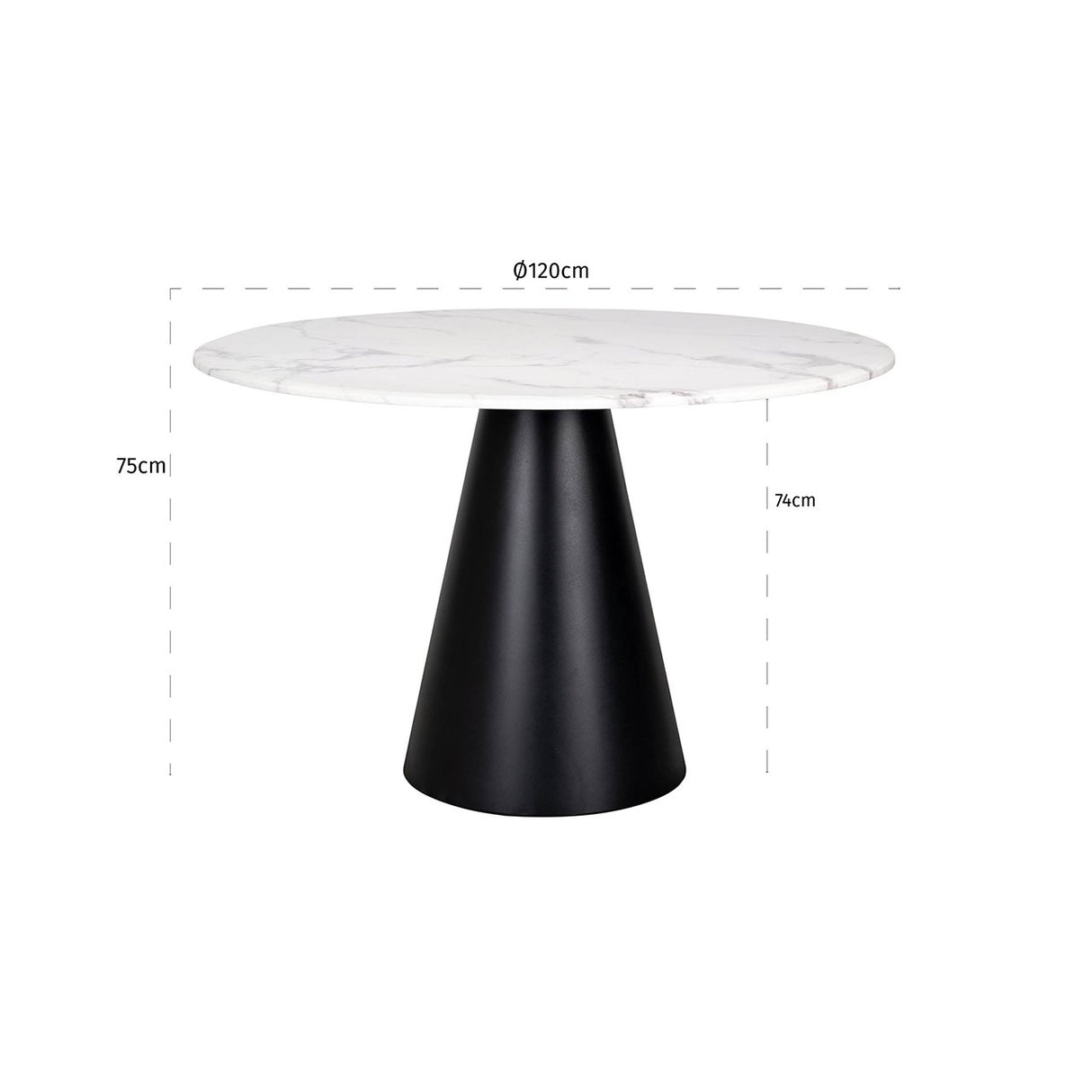 Eettafel Degas 120Ø (White) van Richmond Interiors – Luxe comfort op maat van PureWonen. Vraag naar de beste prijs.