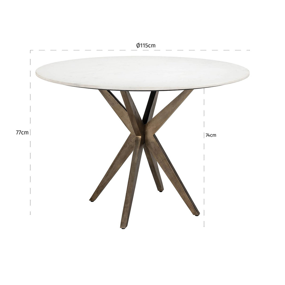 Eettafel Maisy 114Ø (White) van Richmond Interiors – Luxe comfort op maat van PureWonen. Vraag naar de beste prijs.