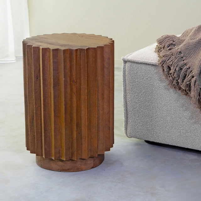 LABEL51 Bijzettafel Novan - Espresso - Mangohout - 35 cm van LABEL51 - laagste prijs offerte van PureWonen