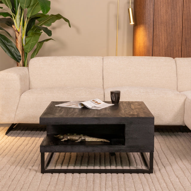 LABEL51 Salontafel Cube - Zwart - Mangohout - 80 cm van LABEL51 – Luxe comfort op maat van PureWonen. Vraag naar de beste prijs.