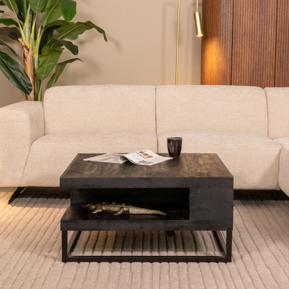 LABEL51 Salontafel Cube - Zwart - Mangohout - 80 cm van LABEL51 – Luxe comfort op maat van PureWonen. Vraag naar de beste prijs.