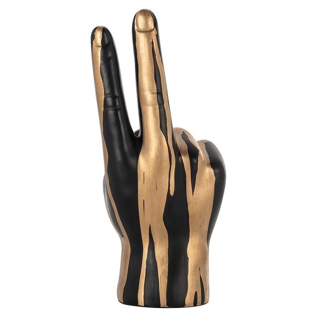 Deco object hand peace (Black/gold) van Richmond Interiors – Luxe comfort op maat van PureWonen. Vraag naar de beste prijs.