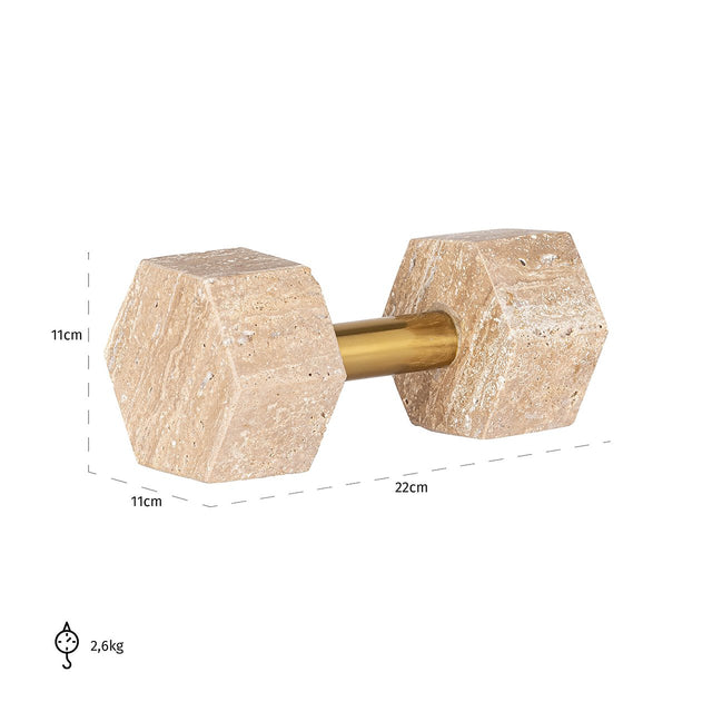 Deco object Dumble beige / shiny brass (Beige) van Richmond Interiors – Luxe comfort op maat van PureWonen. Vraag naar de beste prijs.