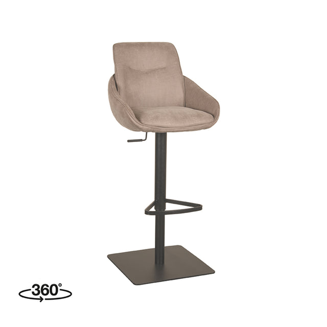 LABEL51 Barkruk Beauty - Taupe - Micro Suede - Gaslift van LABEL51 – Luxe comfort op maat van PureWonen. Vraag naar de beste prijs.