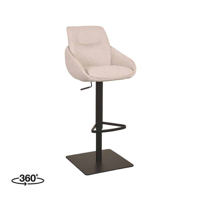 LABEL51 Barkruk Beauty - Naturel - Boucle - Gaslift van LABEL51 – Luxe comfort op maat van PureWonen. Vraag naar de beste prijs.