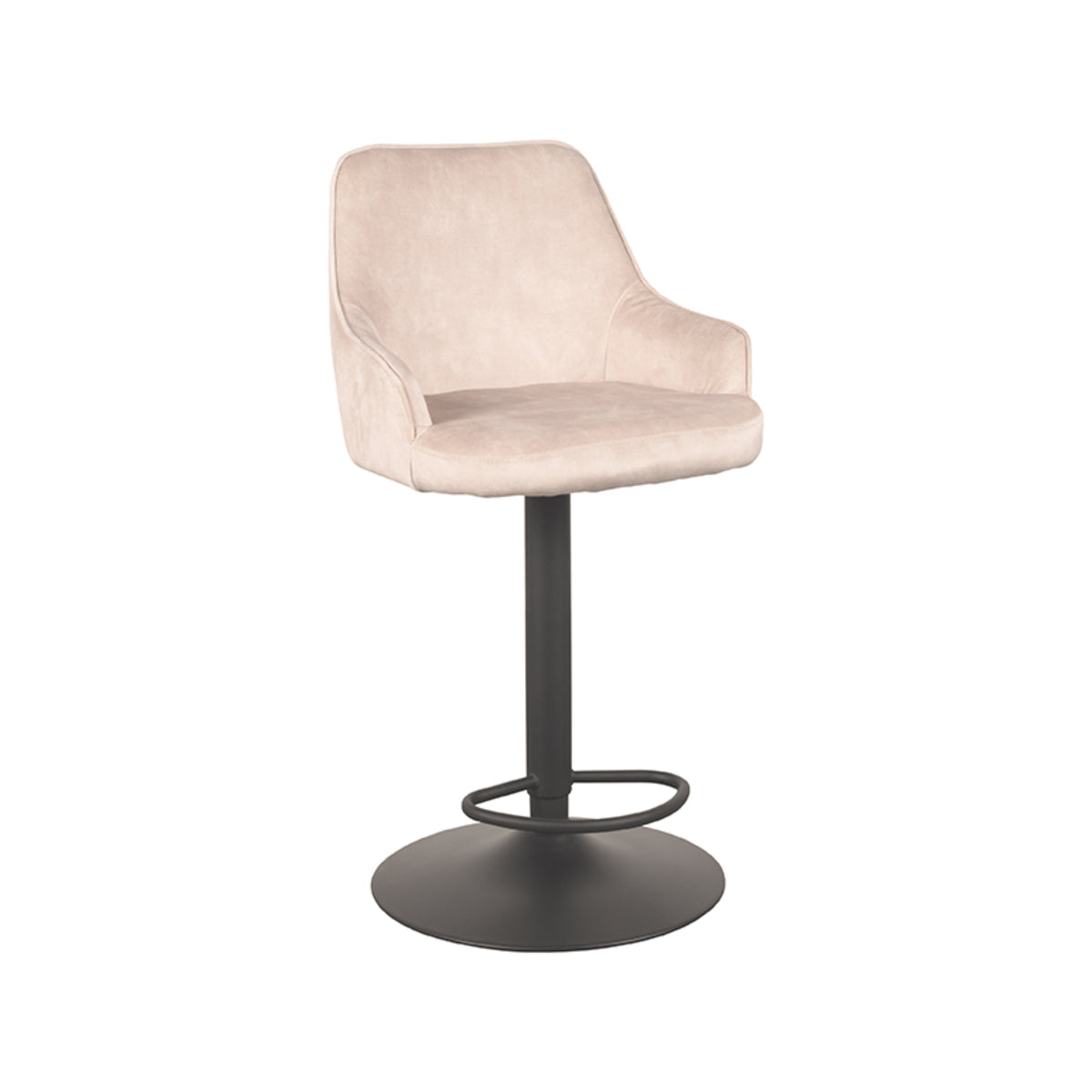 LABEL51 Barkruk Fender - Naturel - Velours - Gaslift van LABEL51 - laagste prijs offerte van PureWonen