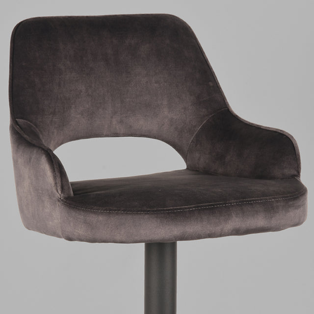 LABEL51 Barkruk Fer - Antraciet - Velours - Gaslift van LABEL51 - laagste prijs offerte van PureWonen