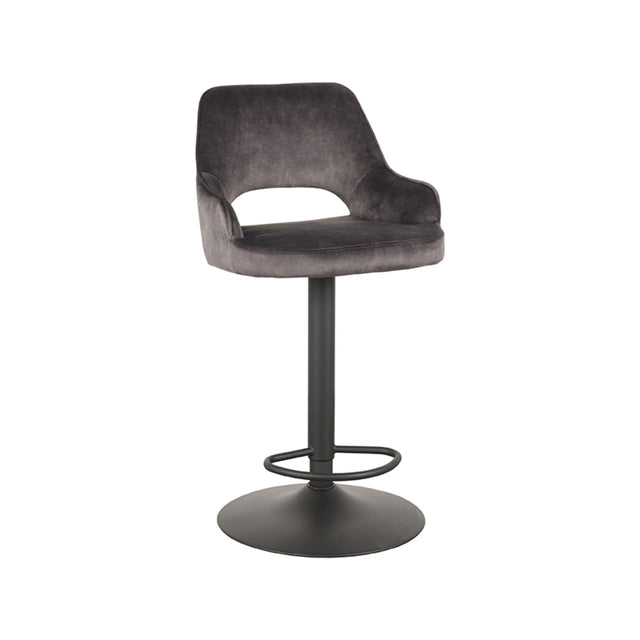 LABEL51 Barkruk Fer - Antraciet - Velours - Gaslift van LABEL51 - laagste prijs offerte van PureWonen