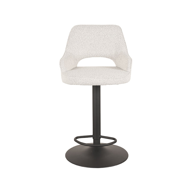 LABEL51 Barkruk Fer - Wit - Boucle - Gaslift van LABEL51 – Luxe comfort op maat van PureWonen. Vraag naar de beste prijs.