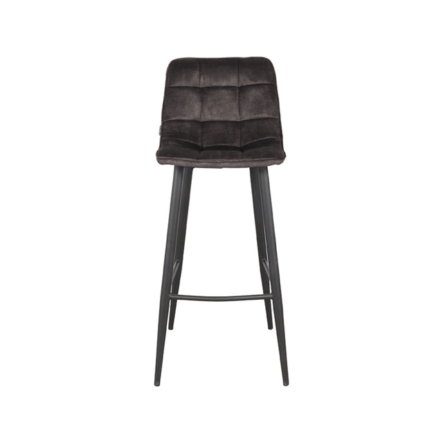 LABEL51 Barkruk Jelt - Antraciet - Velours - Zithoogte 78 van LABEL51 – Luxe comfort op maat van PureWonen. Vraag naar de beste prijs.