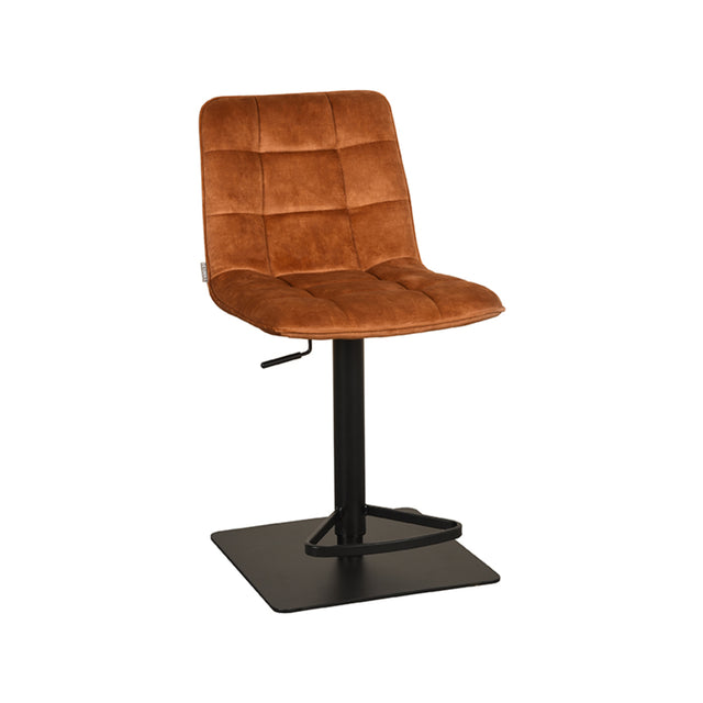 LABEL51 Barkruk Juul - Oker - Velours - Gaslift van LABEL51 – Luxe comfort op maat van PureWonen. Vraag naar de beste prijs.