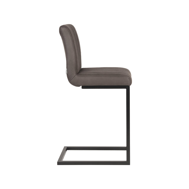 LABEL51 Barkruk Milo - Antraciet - Microfiber - Zithoogte 65 van LABEL51 – Luxe comfort op maat van PureWonen. Vraag naar de beste prijs.