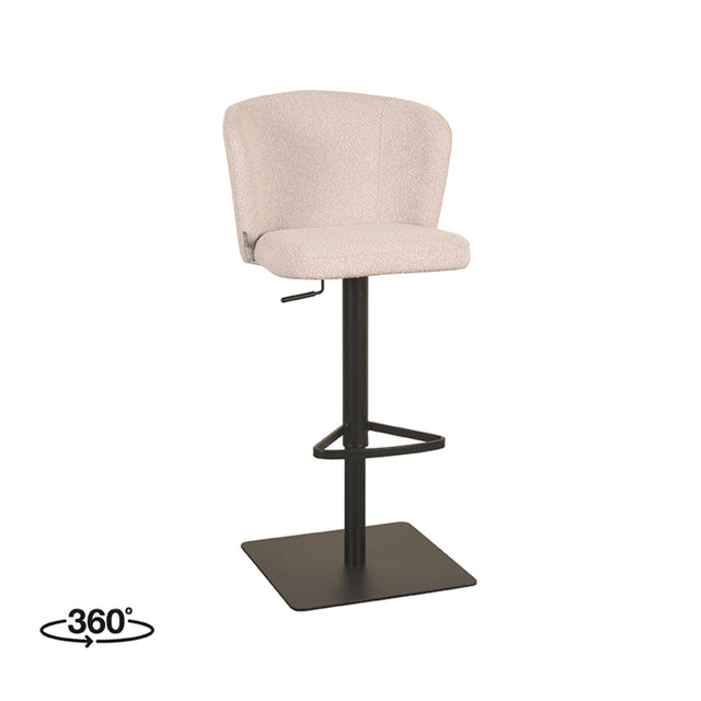 LABEL51 Barkruk Wave - Naturel - Boucle - Gaslift van LABEL51 - laagste prijs offerte van PureWonen