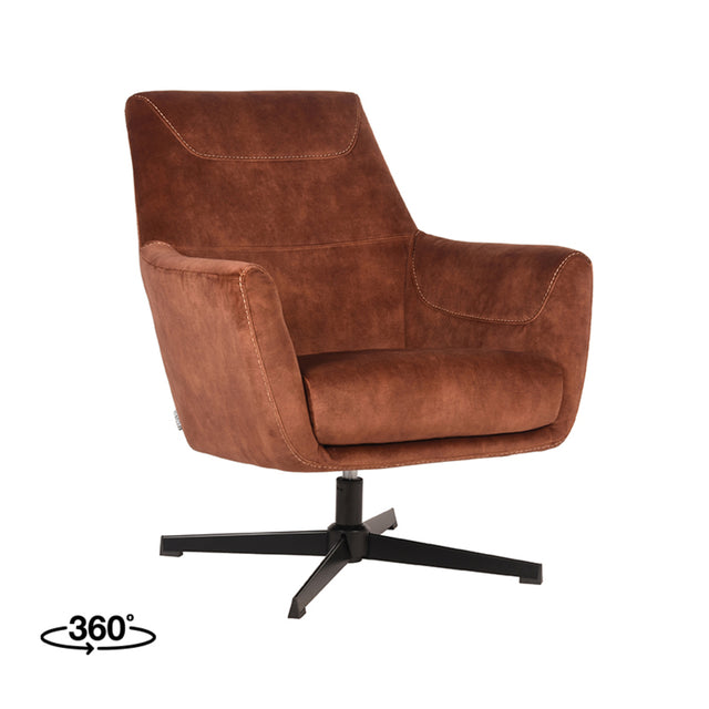 LABEL51 Fauteuil Toby - Rust - Velours van LABEL51 – Luxe comfort op maat van PureWonen. Vraag naar de beste prijs.