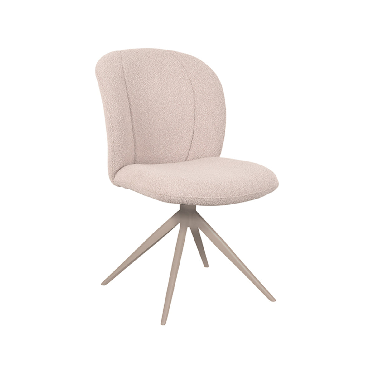 LABEL51 Eetkamerstoel Kimo - Naturel - Boucle - Taupe Onderstel van LABEL51 - laagste prijs offerte van PureWonen