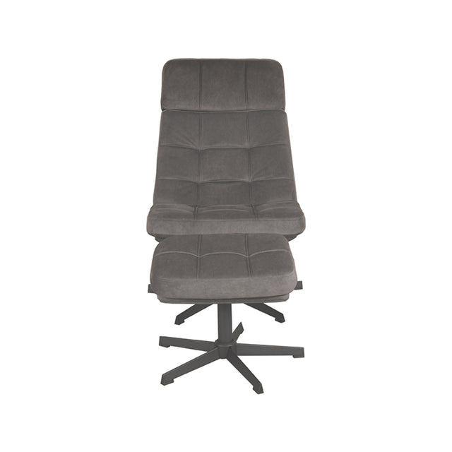 LABEL51 Fauteuil Alvar - Antraciet - Cosmo - Incl. Hocker van LABEL51 – Luxe comfort op maat van PureWonen. Vraag naar de beste prijs.