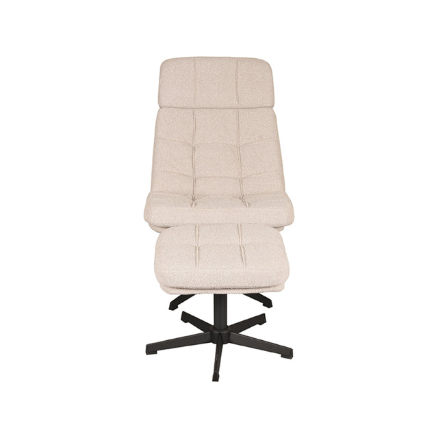 LABEL51 Fauteuil Alvar - Naturel - Boucle - Incl. Hocker van LABEL51 – Luxe comfort op maat van PureWonen. Vraag naar de beste prijs.