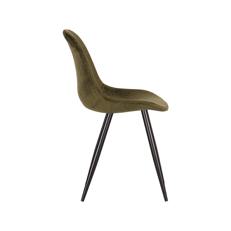 LABEL51 Eetkamerstoel Capri - Army green - Fluweel van LABEL51 – Luxe comfort op maat van PureWonen. Vraag naar de beste prijs.