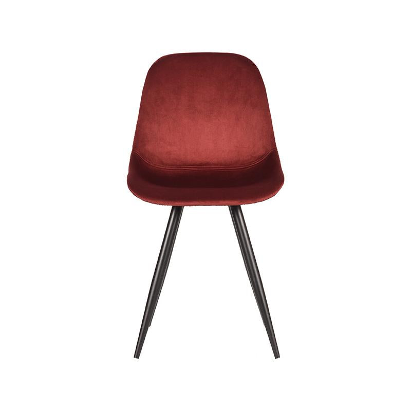 LABEL51 Eetkamerstoel Capri - Rood - Fluweel van LABEL51 – Luxe comfort op maat van PureWonen. Vraag naar de beste prijs.