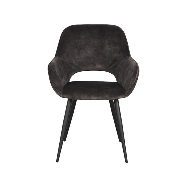 LABEL51 Eetkamerstoel Fer - Antraciet - Velours van LABEL51 – Luxe comfort op maat van PureWonen. Vraag naar de beste prijs.