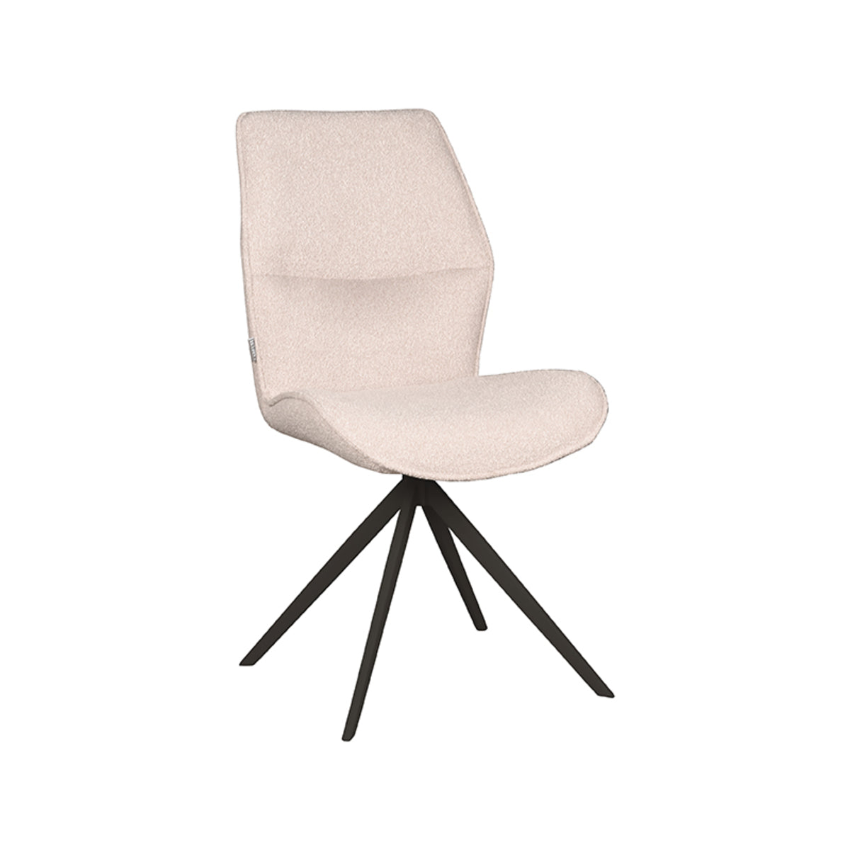LABEL51 Eetkamerstoel Comfy - Naturel - Boucle - Zwart Onderstel van LABEL51 – Luxe comfort op maat van PureWonen. Vraag naar de beste prijs.