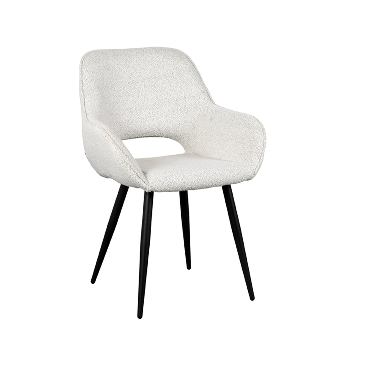 LABEL51 Eetkamerstoel Fer - Wit - Boucle van LABEL51 – Luxe comfort op maat van PureWonen. Vraag naar de beste prijs.