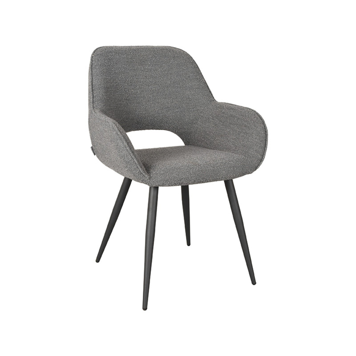 LABEL51 Eetkamerstoel Fer - Grijs - Boucle van LABEL51 – Luxe comfort op maat van PureWonen. Vraag naar de beste prijs.
