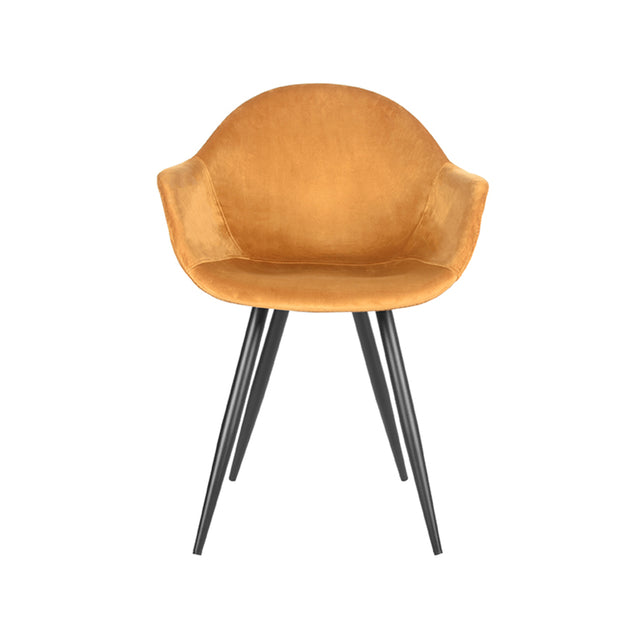 LABEL51 Eetkamerstoel Forli - Oker - Fluweel van LABEL51 – Luxe comfort op maat van PureWonen. Vraag naar de beste prijs.