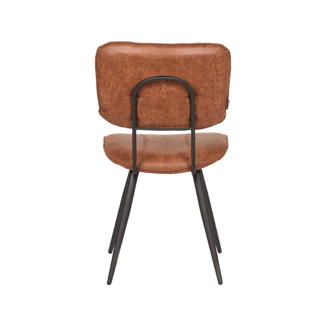 LABEL51 Eetkamerstoel Fos - Cognac - Leder van LABEL51 – Luxe comfort op maat van PureWonen. Vraag naar de beste prijs.