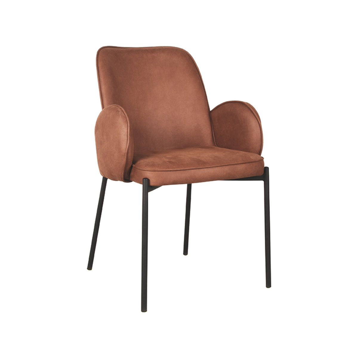LABEL51 Eetkamerstoel Jari - Cognac - Microfiber van LABEL51 – Luxe comfort op maat van PureWonen. Vraag naar de beste prijs.