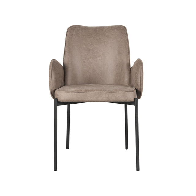 LABEL51 Eetkamerstoel Joni - Taupe - Microfiber van LABEL51 - laagste prijs offerte van PureWonen