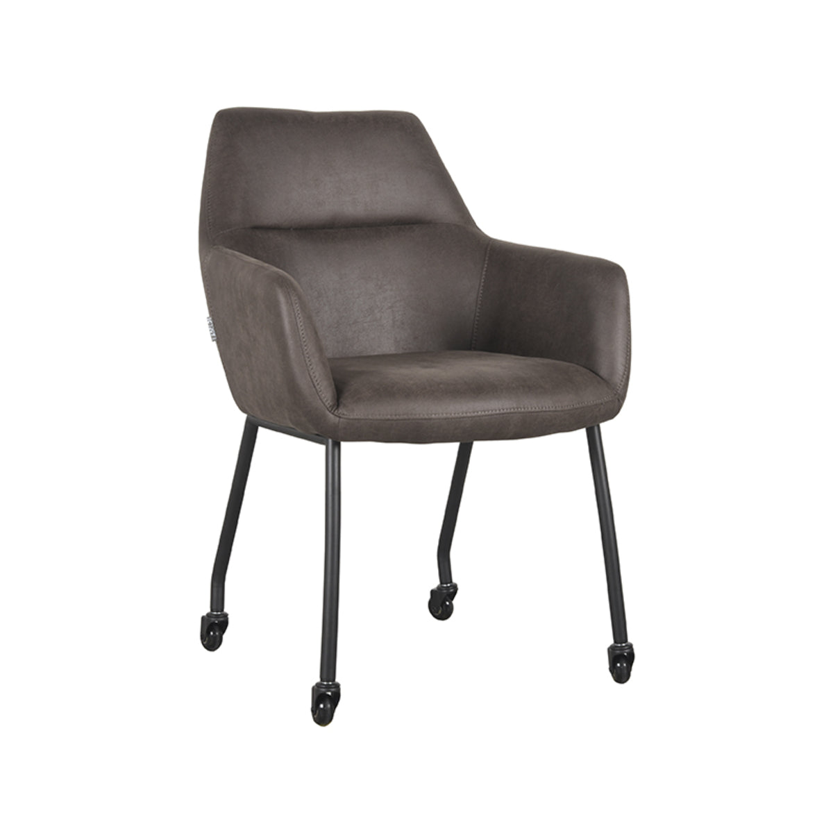 LABEL51 Eetkamerstoel Lenny - Antraciet - Microfiber van LABEL51 - laagste prijs offerte van PureWonen