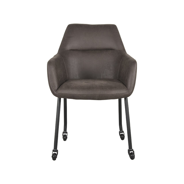 LABEL51 Eetkamerstoel Lenny - Antraciet - Microfiber van LABEL51 - laagste prijs offerte van PureWonen