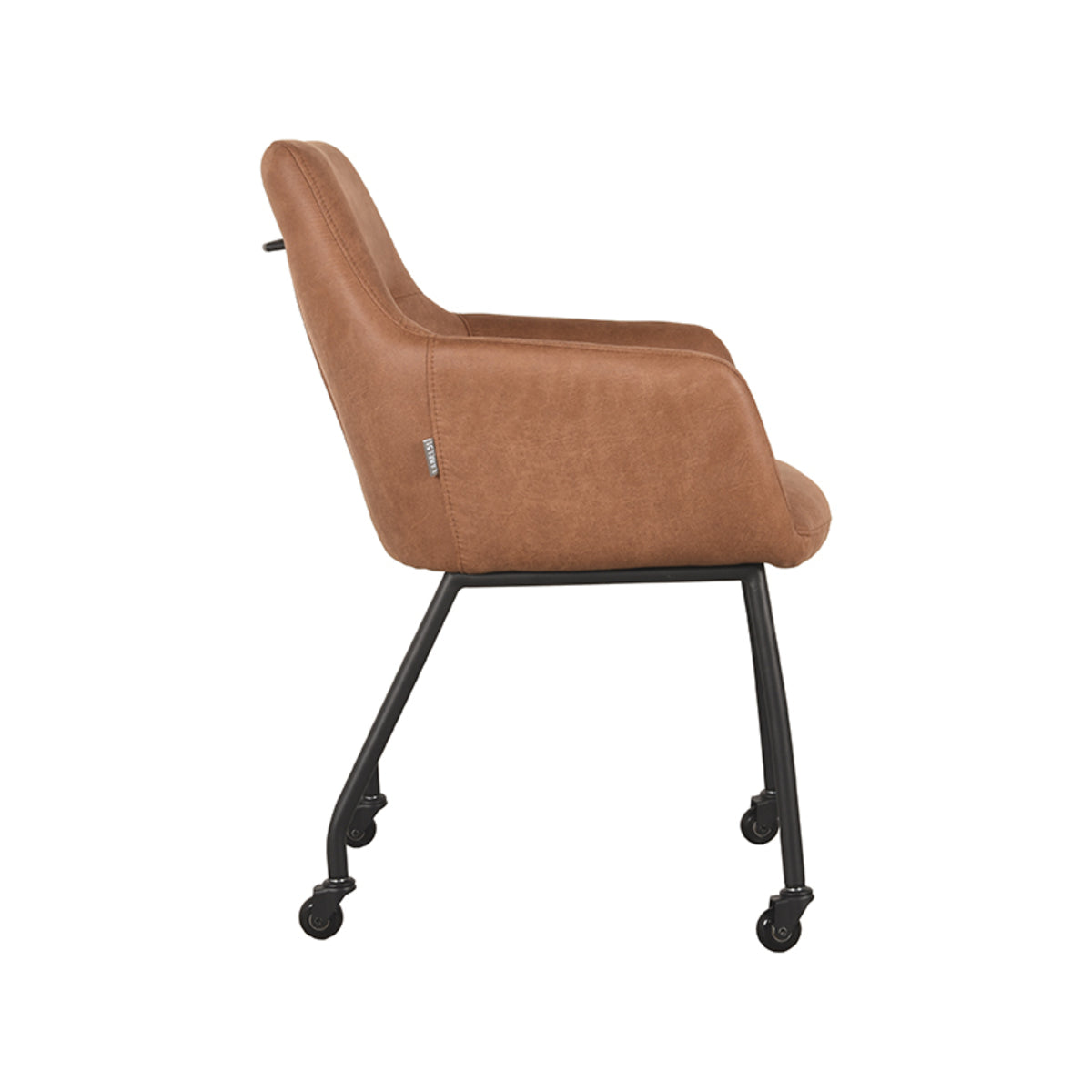 LABEL51 Eetkamerstoel Lenny - Cognac - Microfiber van LABEL51 – Luxe comfort op maat van PureWonen. Vraag naar de beste prijs.
