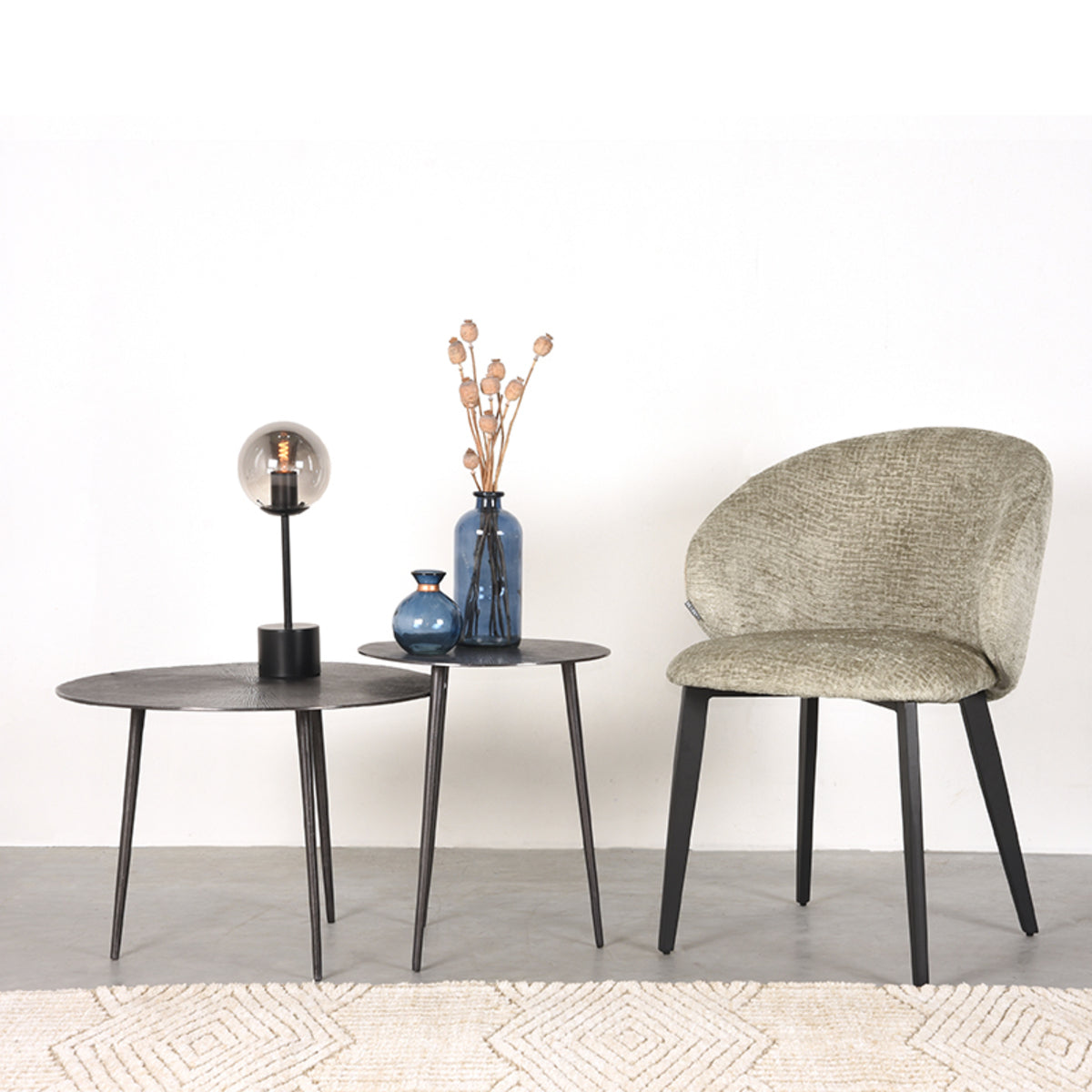 LABEL51 Eetkamerstoel Logan - Beige - Fluweel van LABEL51 - laagste prijs offerte van PureWonen