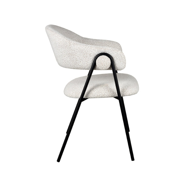 LABEL51 Eetkamerstoel Lowen - Wit - Boucle van LABEL51 – Luxe comfort op maat van PureWonen. Vraag naar de beste prijs.