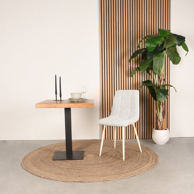 LABEL51 Eetkamerstoel Nino - Wit - Boucle van LABEL51 - laagste prijs offerte van PureWonen