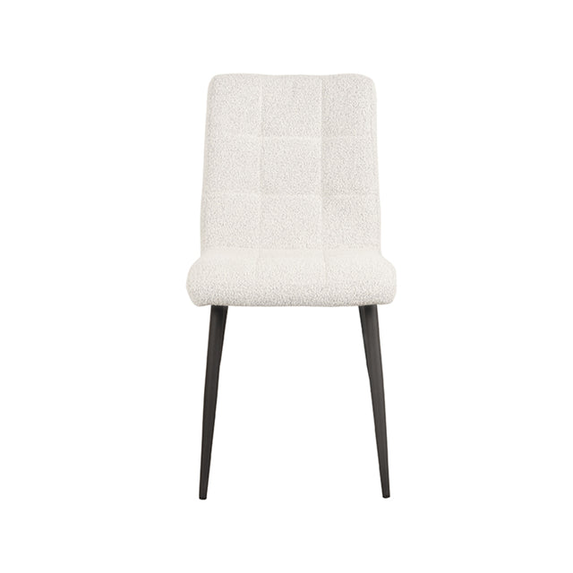 LABEL51 Eetkamerstoel Sam - Wit - Boucle van LABEL51 – Luxe comfort op maat van PureWonen. Vraag naar de beste prijs.