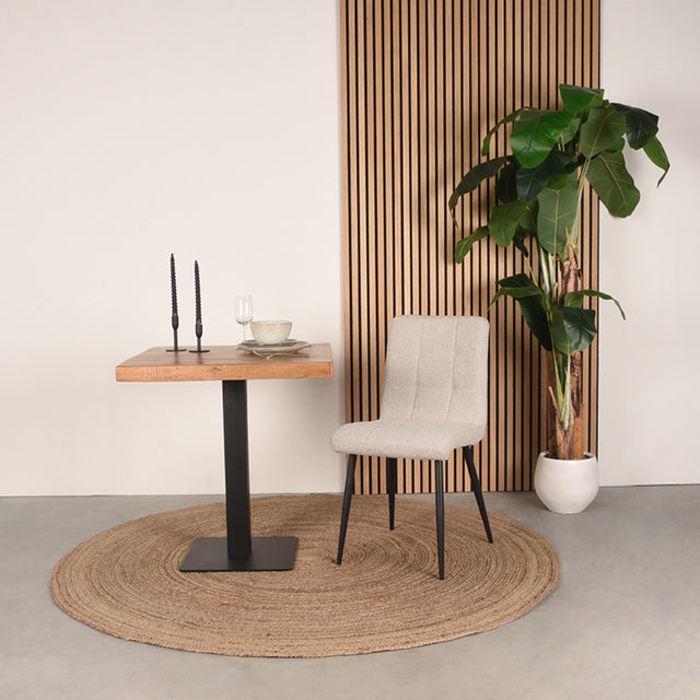 LABEL51 Eetkamerstoel Sam - Naturel - Boucle van LABEL51 – Luxe comfort op maat van PureWonen. Vraag naar de beste prijs.