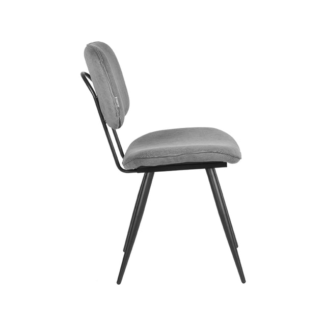 LABEL51 Eetkamerstoel Vic - Donkergrijs - Ribcord van LABEL51 – Luxe comfort op maat van PureWonen. Vraag naar de beste prijs.