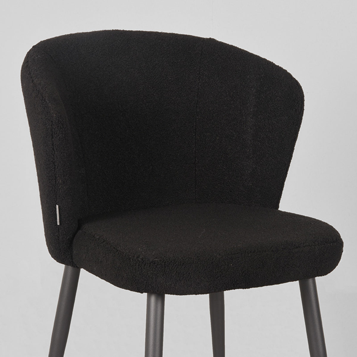 LABEL51 Eetkamerstoel Whirl - Zwart - Teddy - Black Frame