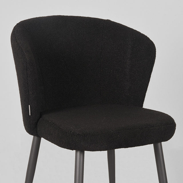 LABEL51 Eetkamerstoel Whirl - Zwart - Teddy - Black Frame