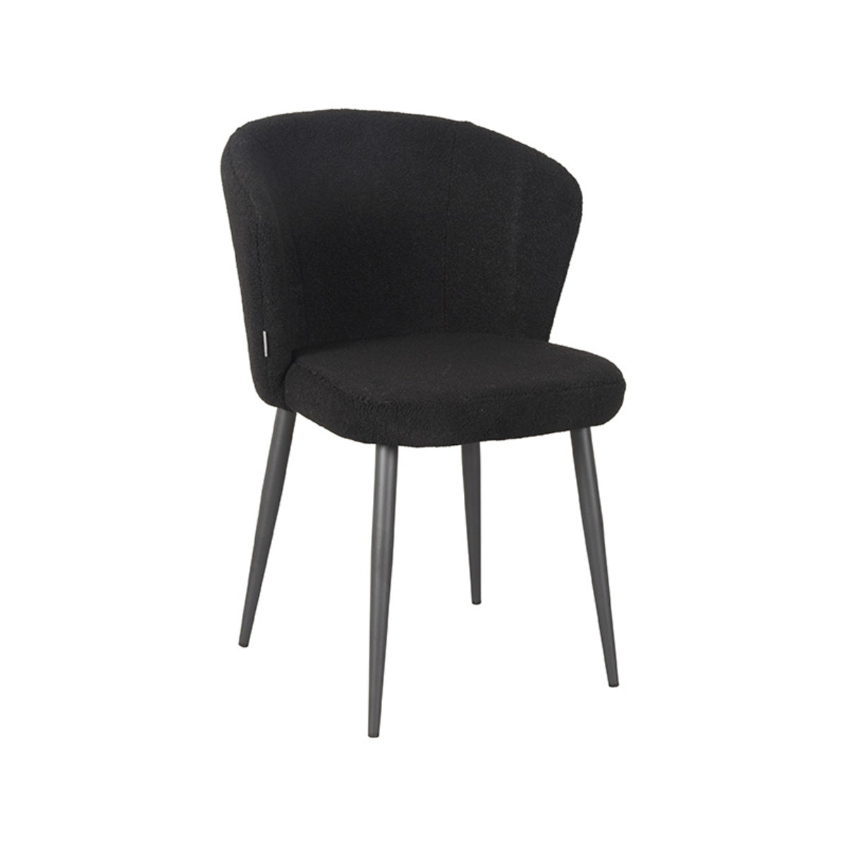 LABEL51 Eetkamerstoel Whirl - Zwart - Teddy - Black Frame