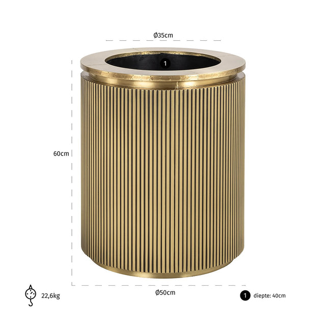 Plantenbak Ironville 50Ø (Brushed Gold) van Richmond Interiors – Luxe comfort op maat van PureWonen. Vraag naar de beste prijs.