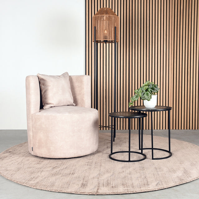 LABEL51 Fauteuil Evy - Naturel - Velours - 65 cm van LABEL51 – Luxe comfort op maat van PureWonen. Vraag naar de beste prijs.